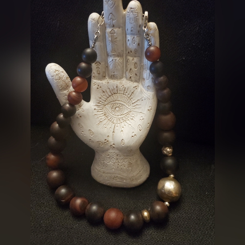 Silpada Rare Vintage Sterling Silver .925 Red Agate Necklace